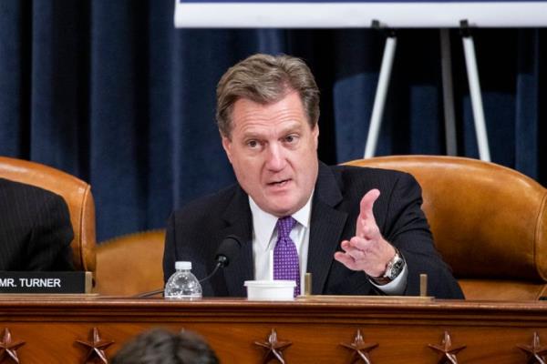 Rep. Michael Turner, R-Ohio, questions Gordon Sondland, US Ambassador to the European Union, during a House Intelligence Committee impeachment inquiry hearing on Capitol Hill in Washington, Wednesday, Nov. 20, 2019. 
