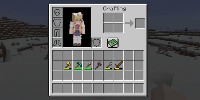 player inventory with tool durability highlighted