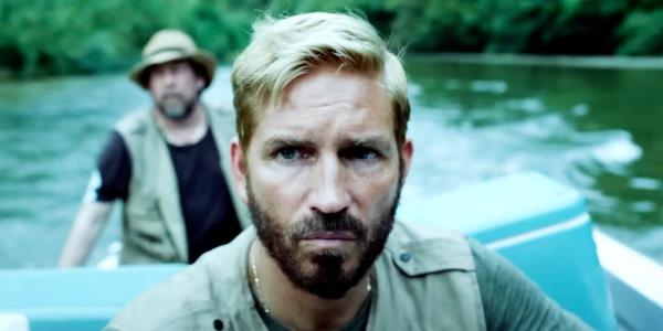 Jim Caviezel as Ballard on boat in Sound of Freedom