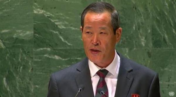 This undated image, captured from the U.N. website, shows North Korea's Ambassador to the United Nations Kim Song speaking during a U.N. session in New York. (PHOTO NOT FOR SALE) (Yonhap)