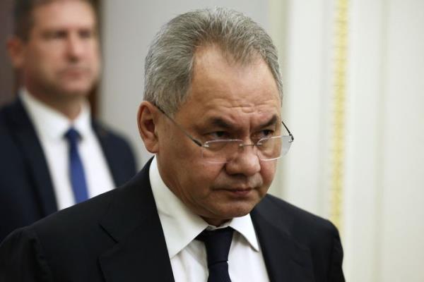 Russian Defense Minister Sergei Shoigu attends a meeting of President Vladimir Putin with the country's top security officials in Moscow on June 26, 2023. Putin said that any attempt to blackmail Russia or foment unrest would fail, after an armed rebellion shook his more than two decades of rule.