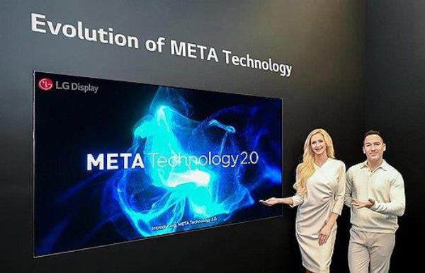This photo provided by LG Display shows its latest OLED television product showcased at the recent CES 2024 trade show in Las Vegas. (PHOTO NOT FOR SALE) (Yonhap)