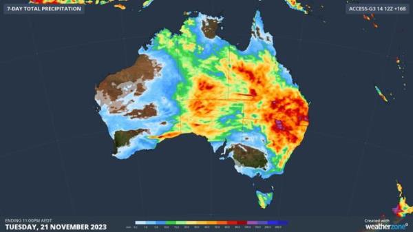Queensland and NSW are in the firing line for buckets of rain over the next week. Photo: WeatherZone