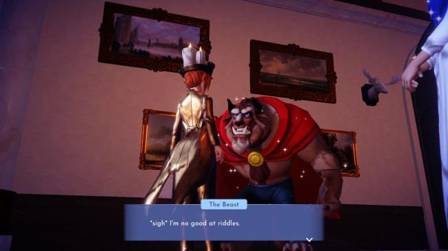 The Beast isn't good at riddles in Disney Dreamlight Valley