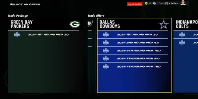 Madden 24 trade draft pick