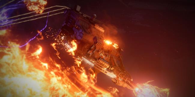 Armored Core 6, Balteus Boss Guide, Balteus lighting things up with its flaming sword attack