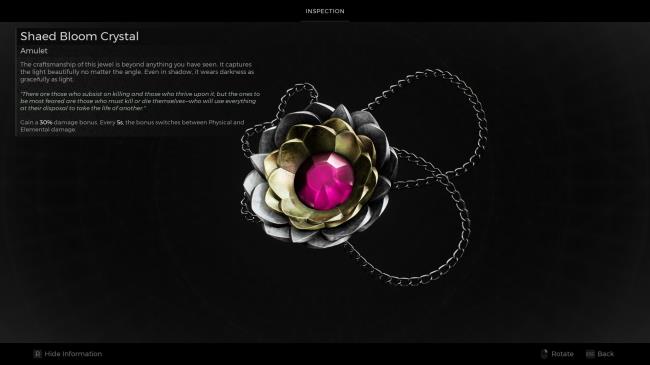 Shaed Bloom Crystal summary in Remnant 2