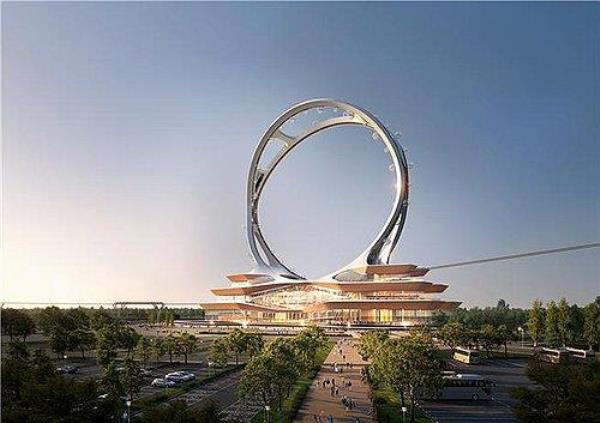 This photo, provided by the Seoul municipal government on Dec. 3, 2023, shows an image of the world's first mega-sized double Ferris wheels, tentatively named 