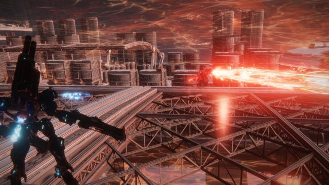 Walter using Solar Beam Attack Armored Core 6