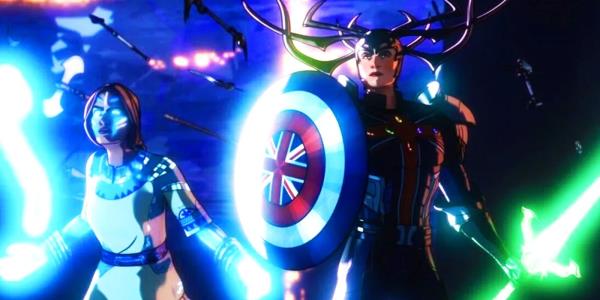 Captain Carter and Kahhori with super-powers fighting Strange Supreme in What If...? season 2's finale