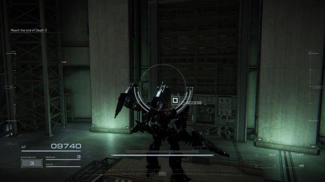 Player staning next to the power panel Armored Core 6