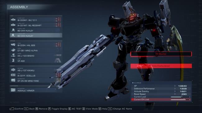 Coral Weapons loadout in Armored Core 6