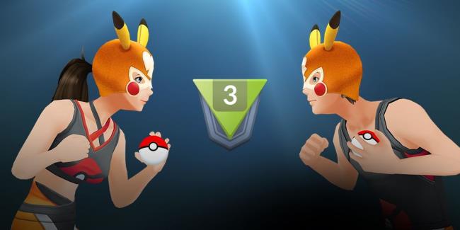 Two Pokemon Go Trainers facing each other, wearing Pikachu Libre outfits