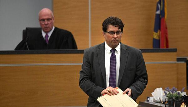 Assistant district attorney Alan Martin and Judge David Hall during the sentence hearing for Molly and Tom Martens. Mr Martin said they 'absolutely got a fair hearing' at Davidson County Courthouse. Picture: Walt Unks/Winston-Salem Journal/Pool