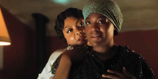 Shug Avery embracing Celie in The Color Purple