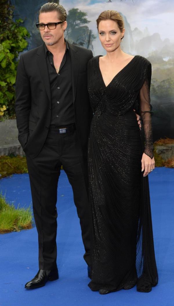 Angelina Jolie and Brad Pitt attend the screening of 