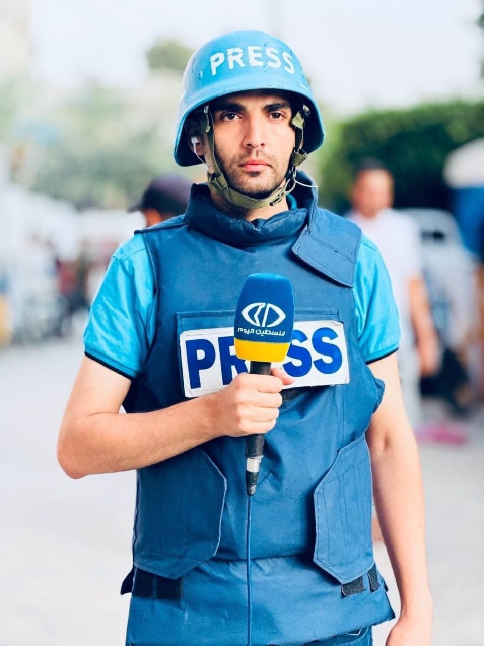 Palestinian Channel reporter Qasim al-Agha. 