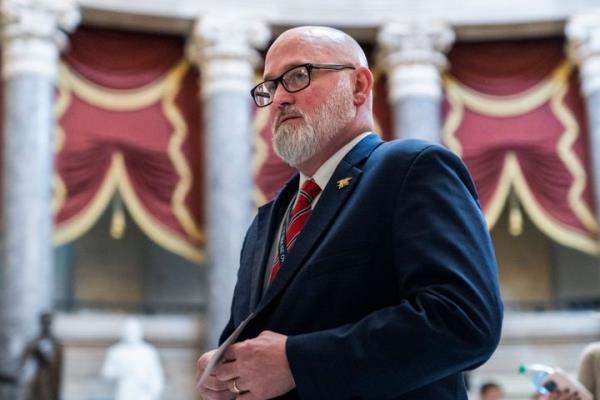 Rep. Derrick Van Orden (R-Wis.) is seen in the U.S. Capitol's Statuary Hall in November 2022.