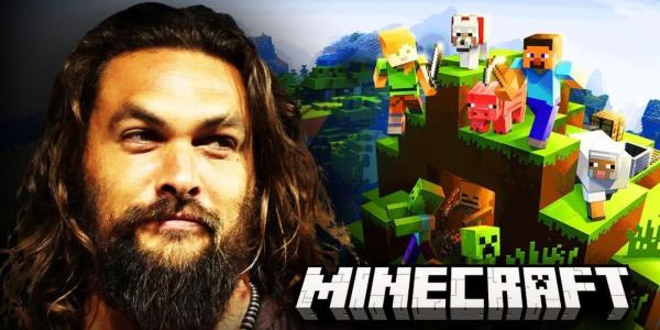 Jason Mamoa on the custom Minecraft movie poster