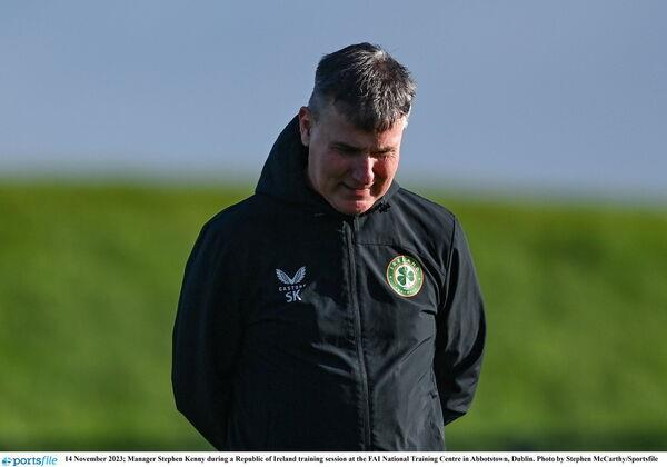 Manager Stephen Kenny during a Republic of Ireland training session. Photo by Stephen McCarthy/Sportsfile