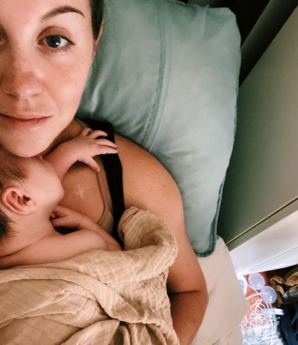 The author during the breastfeeding days.