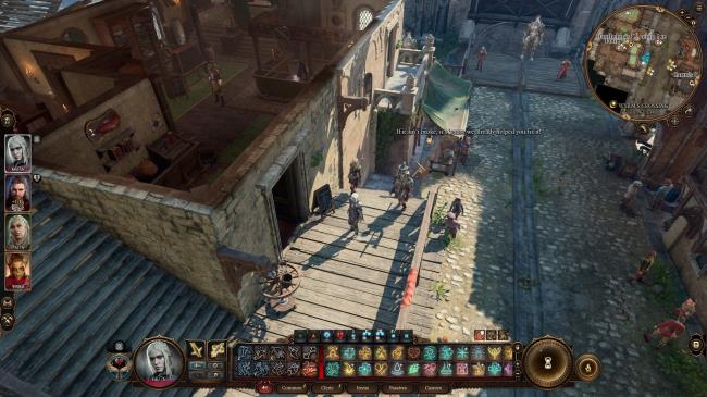 Player Finds Harper's Hideout Location In Wyrm's Crossing And Stands On Balcony in Baldur's Gate 3.