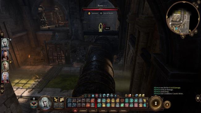 Player Highlights Enemy Waiting On Pipeline In The Ancient Cistern in Baldur's Gate 3.