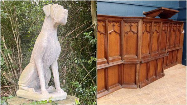 Salvage sale has everything from dog statues to pulpits